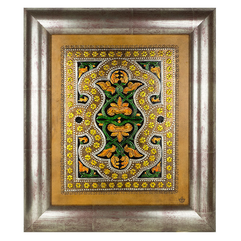 Islamic art inspired leather painting for home decor