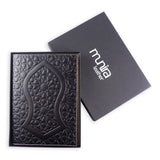 Islamic art inspired black leather notebook cover