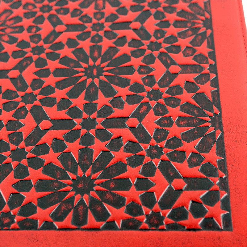 Leather Notebook Mosaic Red