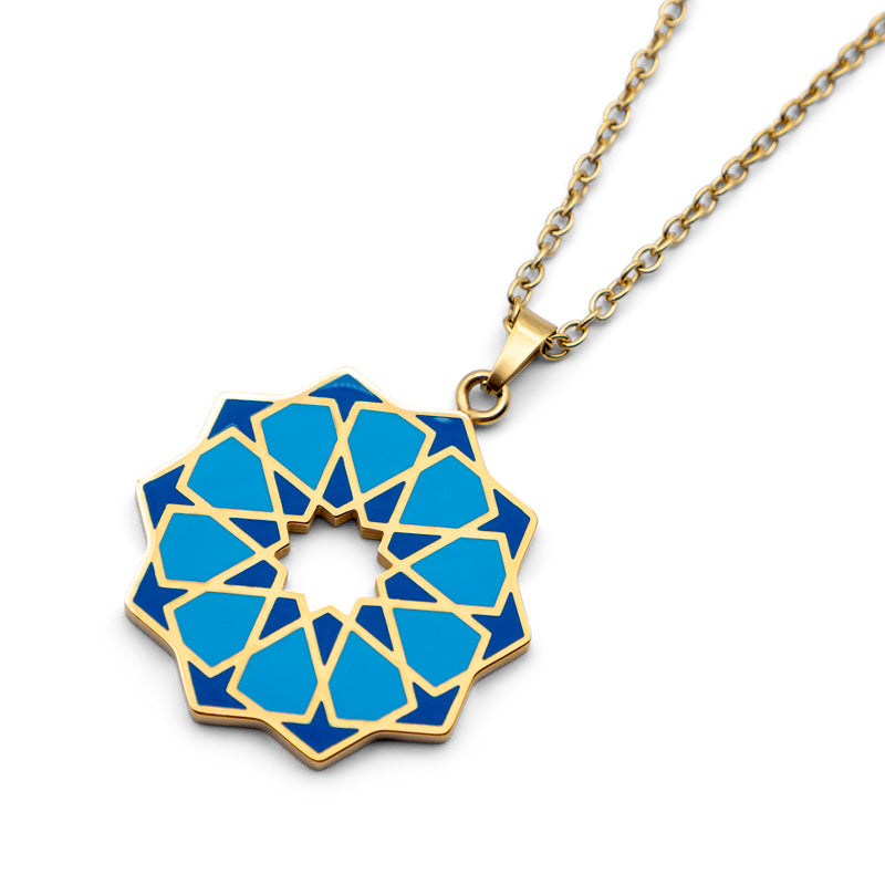 Gold Plated Geometric Necklace Siraj Blue
