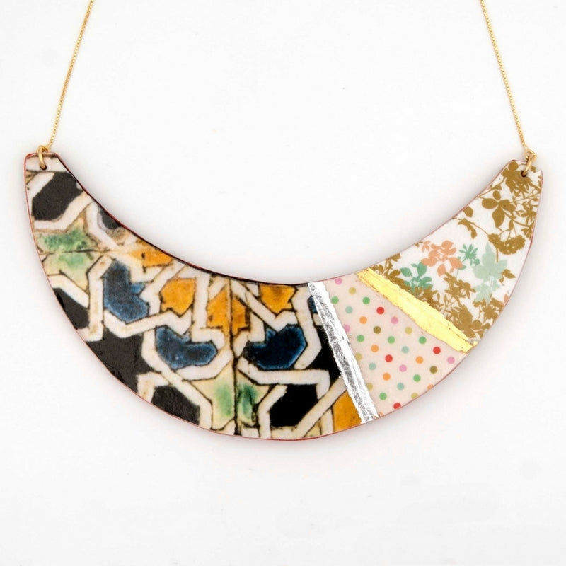 Big and colorful necklace for women inspired by islamic art