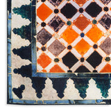 Silk square scarf inspired by the mosaics tiles from the Alhambra of Granada