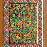 Detail of islamic art inspired leather art piece guadamecí