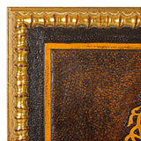 Detail of leather art embossed leather wall art