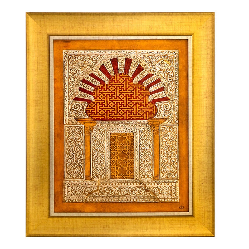 Islamic art inspired guadamecí leather art for decoration