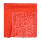 Red square scarf with islamic art print