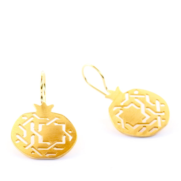 Islamic geometry gold earrings