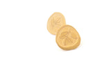 Gold stud earrings with floral motif