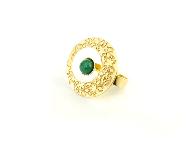 Islamic art inspired gold plated ring