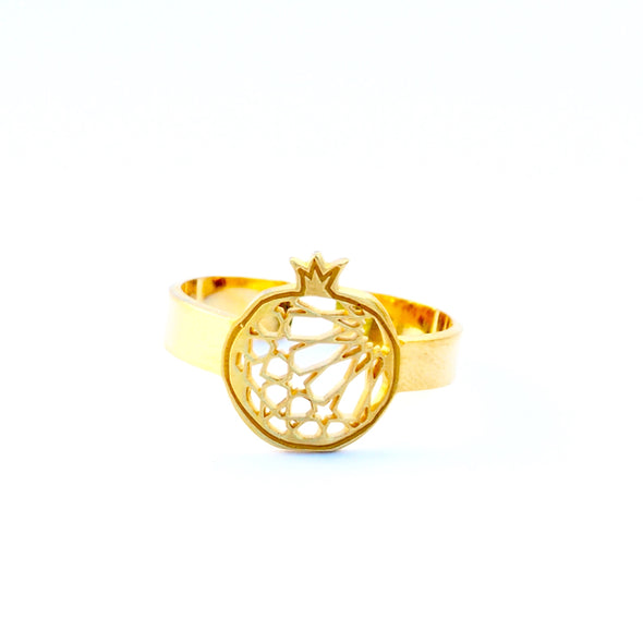 Gold plated ring with islamic geometry pattern