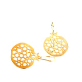 Gold plated hook earrings with arabesque pattern