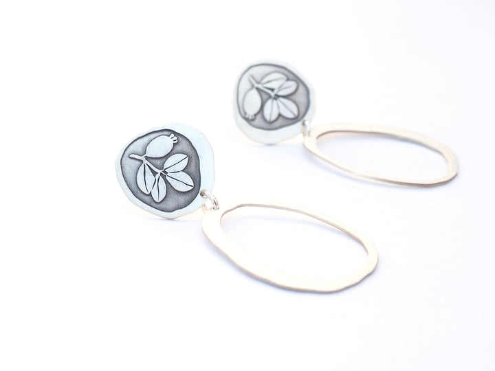 Silver earrings inspired by Spanish Tiles