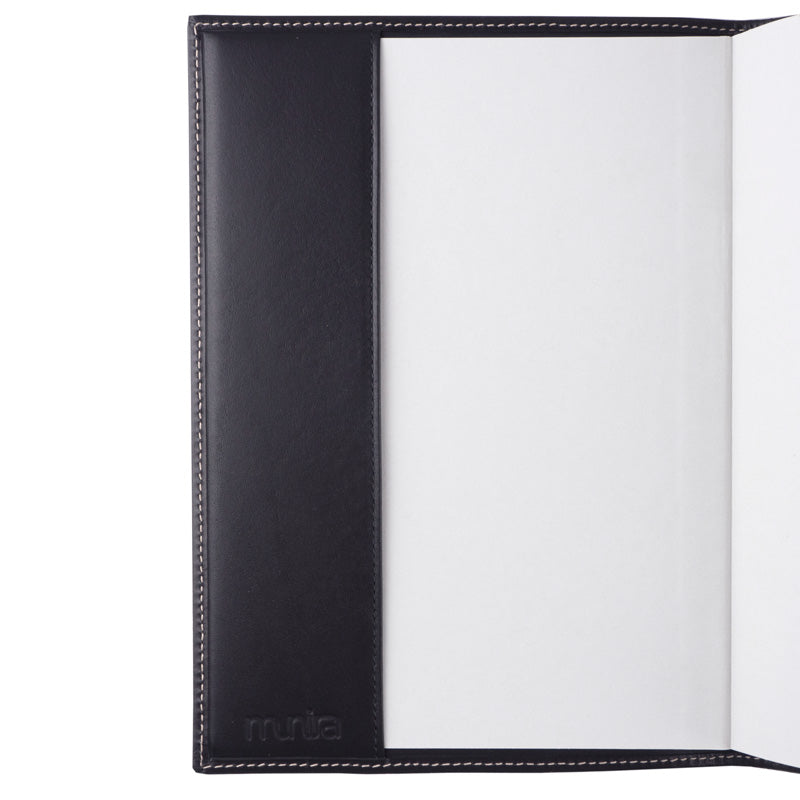 Black Minimalist Leather Notebook Full Blank Inner Pages - Temu