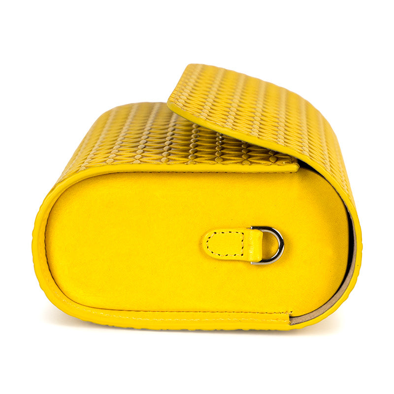 Small yellow leather clutch bag