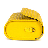 Small yellow leather clutch bag