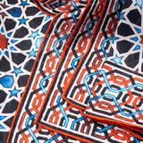 Alhambra mosaic tiles inspired silk scarf