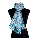 Islamic Geometry scarf blue and red for women's and men's