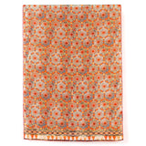 Large orange silk scarf inspired by islamic mosaic tiles