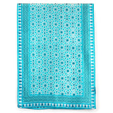 Large light blue silk scarf inspired by Islamic Geometry