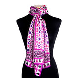 Pink silk neck scarf with islamic art print