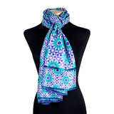 Purple silk scarf for women with islamic geometry