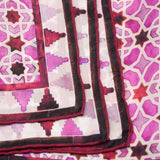 Detail of islamic art inspired pink silk scarf