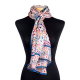 Multicolor silk neck scarf inspired by moroccan tiles