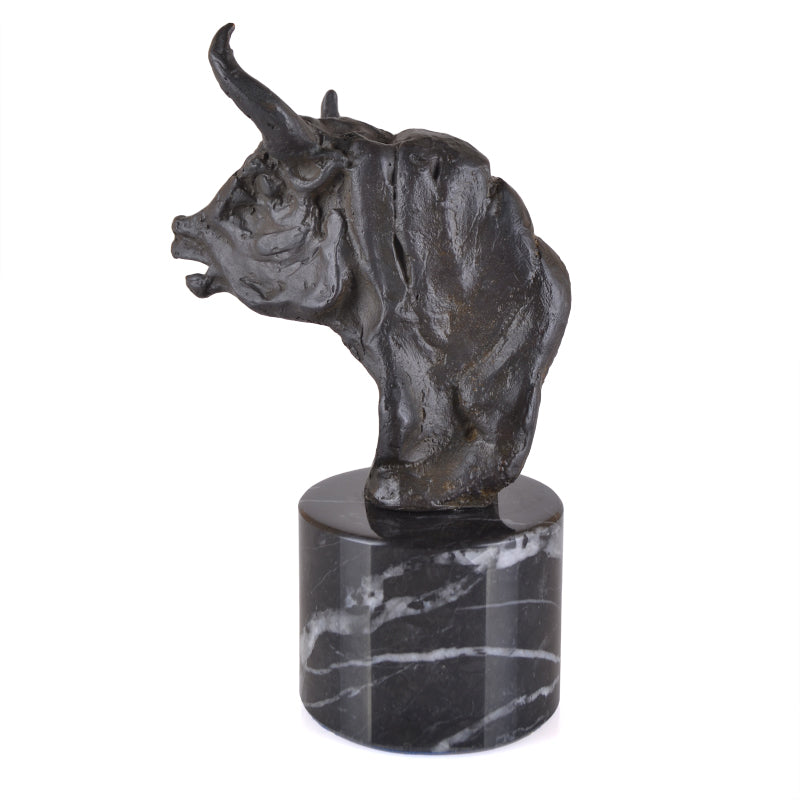 Bull sculpture for decoration with marble head