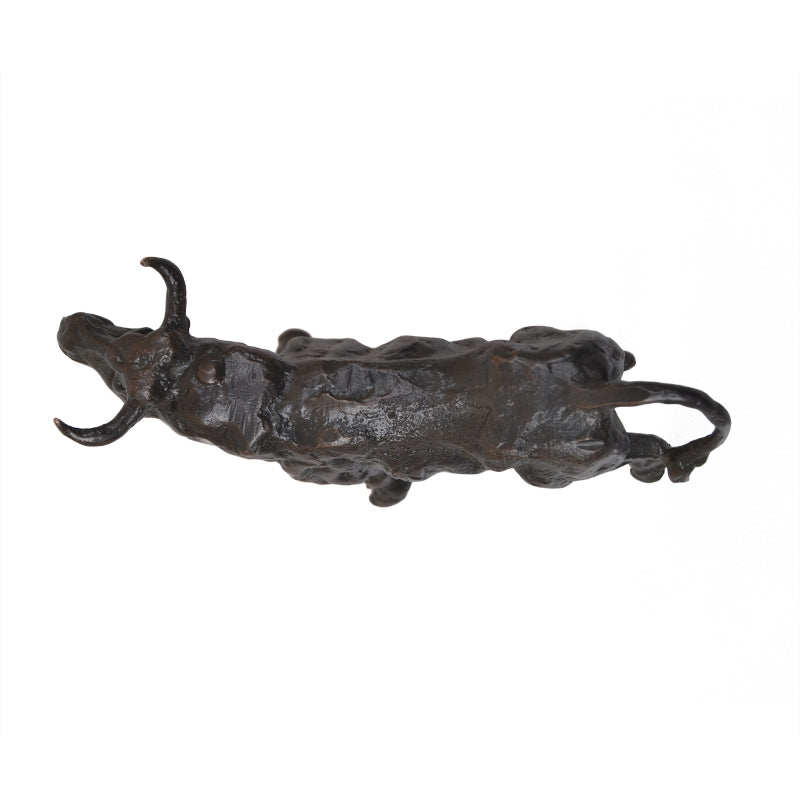 Small Bronze Spanish Fighting Bull Sculpture made with lost cast wax method