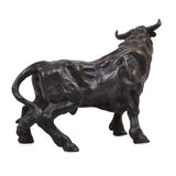 Small bronze sculpture of full body bull