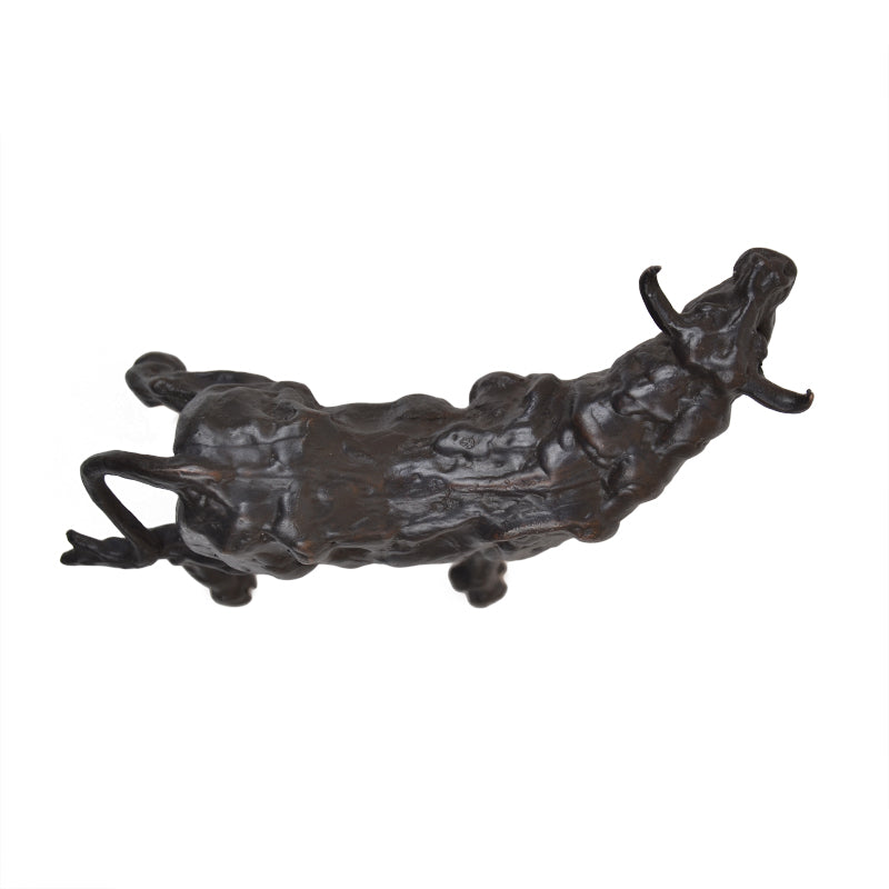Bronze full body bull sculpture