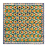 Moorish mosaics inspired multi colored square scarf