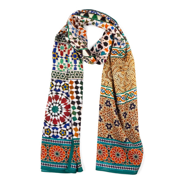 Moroccan tiles inspired scarf for women