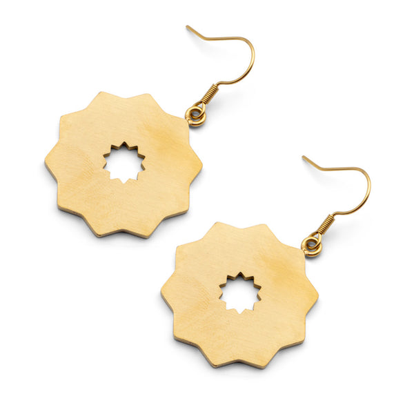 Geometric shape earrings inspired by Moroccan Tiles
