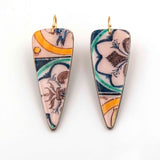 Triangle shape colorful dangle earrings inspired by Spanish Tiles