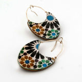 Reused paper earrings inspired by Andalusian mosaic tiles