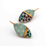 Tri color earrings inspired by Islamic art