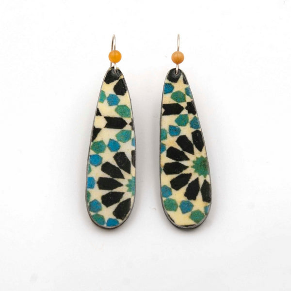 Big colorful earrings inspired by Islamic art