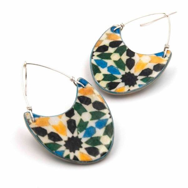 Moroccan tiles inspired colorful earrings