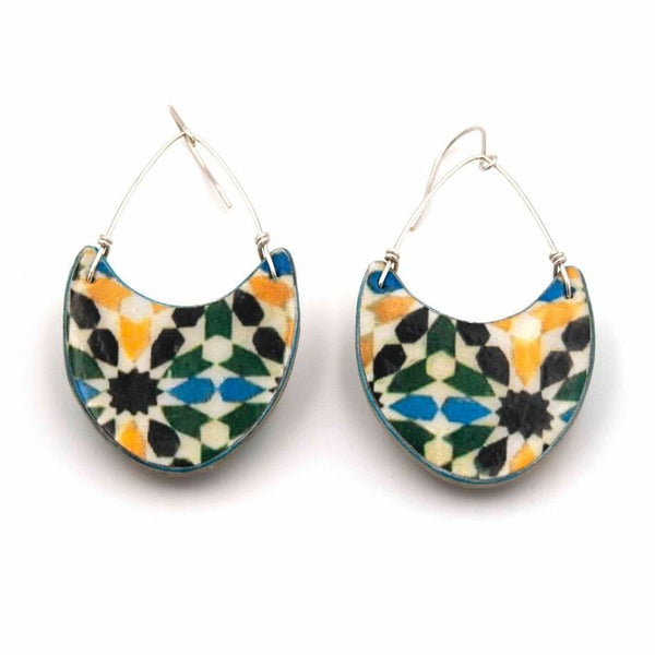 Colorful earrings inspired by Islamic art