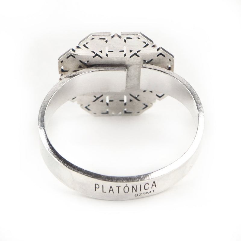 Islamic geometry inspired silver ring