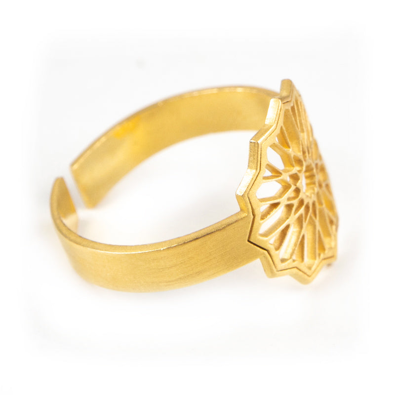 Islamic art inspired gold plated ring