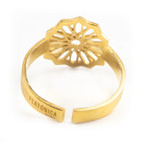 adjustable gold ring with islamic art pattern