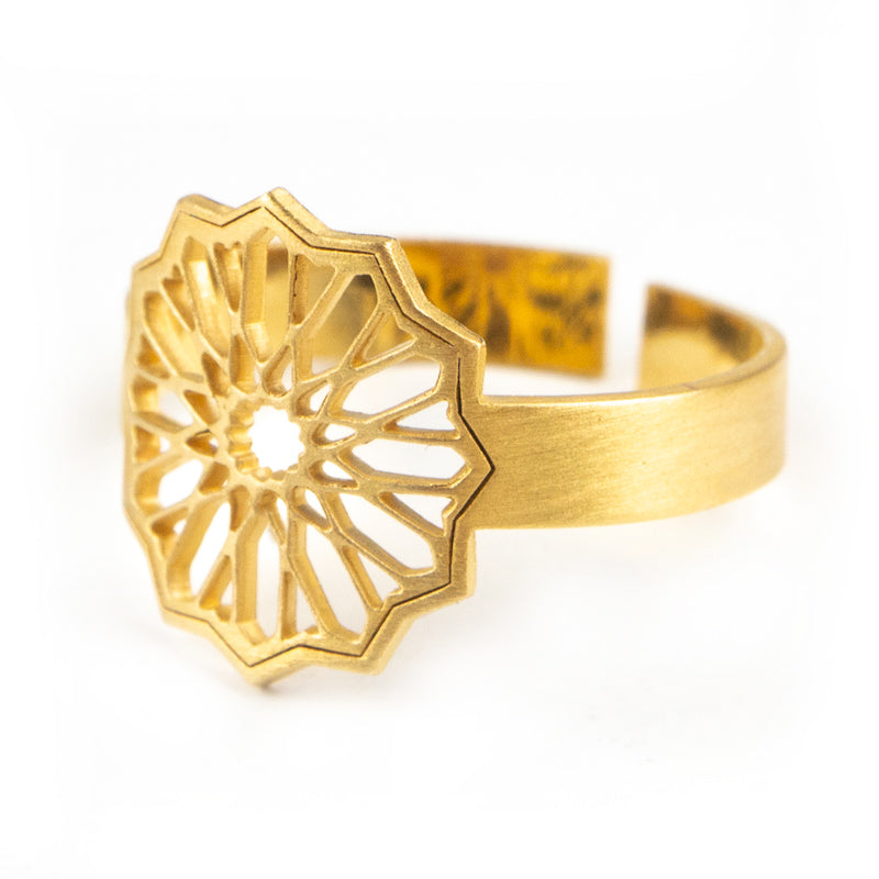 Islamic art inspired gold ring