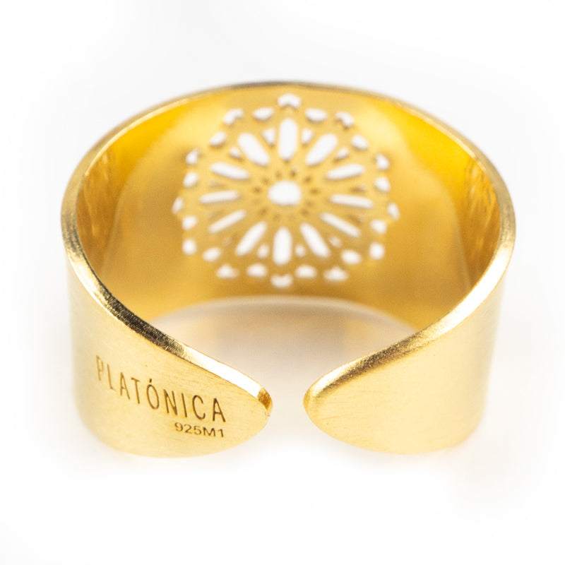 Islamic art inspired gold plated ring