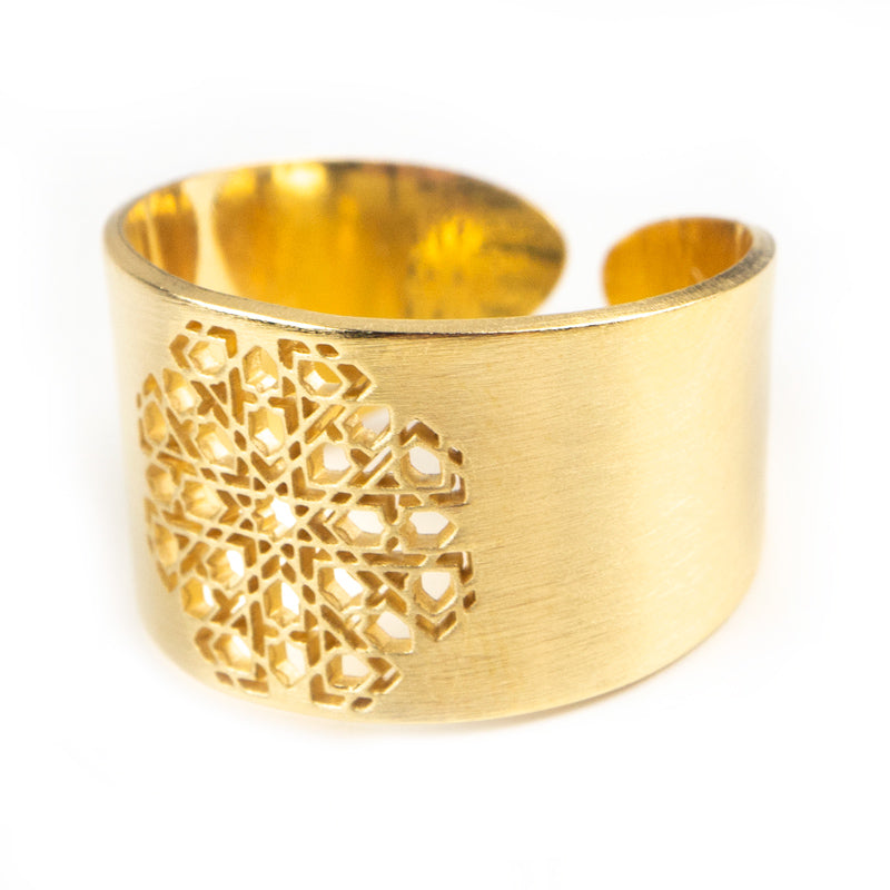 Islamic art inspired gold ring