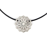 Silver and leather necklace
