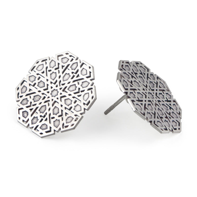 Post earrings for women inspired by Islamic Art