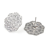 Islamic geometry inspired silver earrings for women