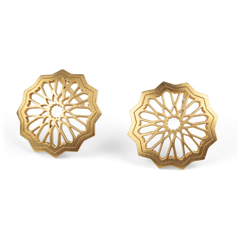 Gold Plated Sterling Silver Stud Earrings Estrella